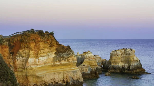 Pedras Costa Oceânica Pôr Sol — Fotografia de Stock