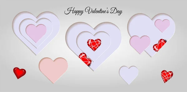 Tarjeta Felicitación Feliz Día San Valentín — Archivo Imágenes Vectoriales