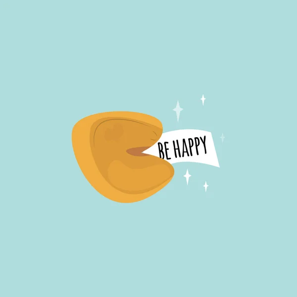 Chinese Fortune Cookies Surprise Note Sticking Out Sweetness Isolated Image — Stock Vector