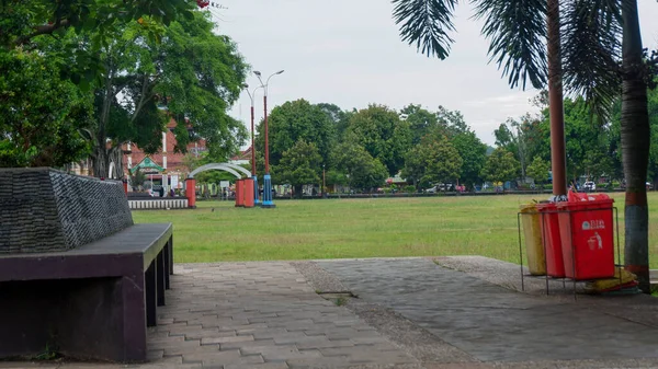 Uma Foto Atmosfera Praça Cidade Kebumen Tarde Que Parece Deserta — Fotografia de Stock