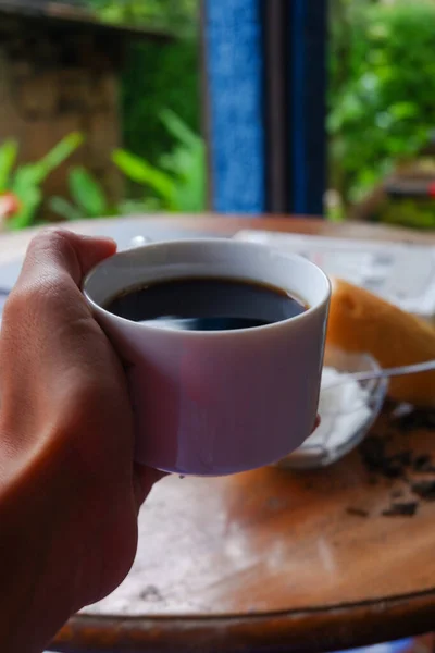 Foto Teh Dan Kopi Atas Meja Kayu Sempurna Bagi Anda — Stok Foto