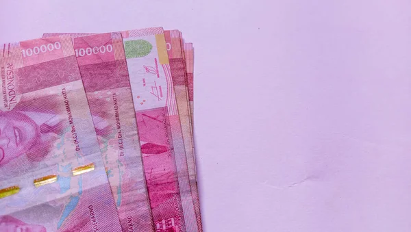 Währung Von 100 000 Rupiah Der Staatswährung Indonesiens März 2021 — Stockfoto