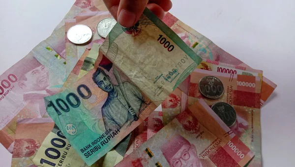 September 2019 Jemand Hält Geld Indonesischer Währung Nämlich Rupiah Das — Stockfoto