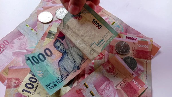 September 2019 Jemand Hält Geld Indonesischer Währung Nämlich Rupiah Das — Stockfoto
