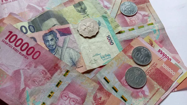 Valuta Van 100 000 Roepia Staatsmunt Van Indonesië Maart 2021 — Stockfoto