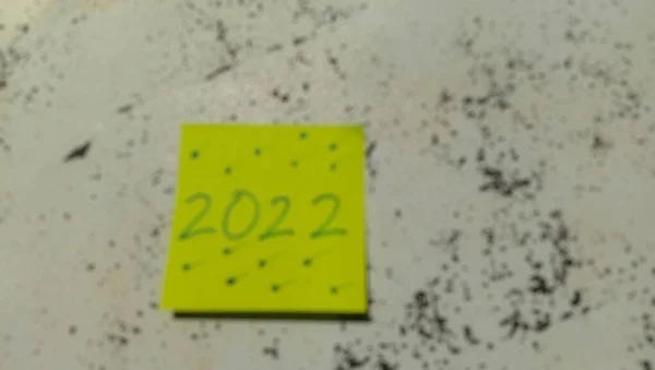 Business Money Themed Blurred Object Shot Text Note Says 2022 — 스톡 사진