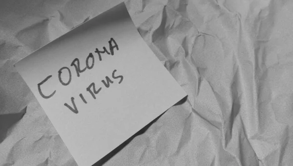 Photo Business Money Themed Object Text Note Says Corona Virus — Stock Photo, Image