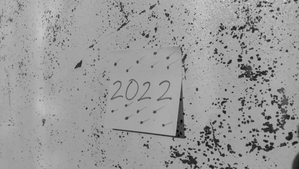 Texte Avec Les Mots 2022 Sur Une Note Collée Sur — Photo