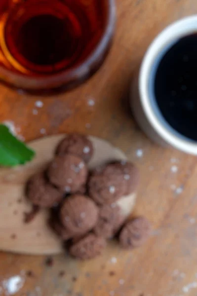 Schokoladenkuchen Verschwimmen Foto Süß Und Lecker Brot Foto — Stockfoto