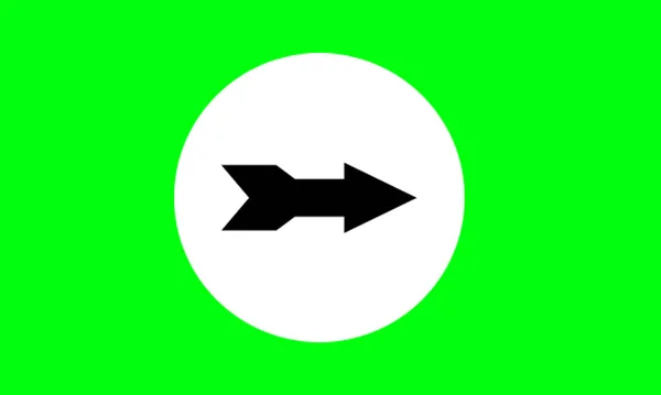 箭头设计元素 简单的图标设计 易于使用 因为它使用绿色屏幕 — 图库照片