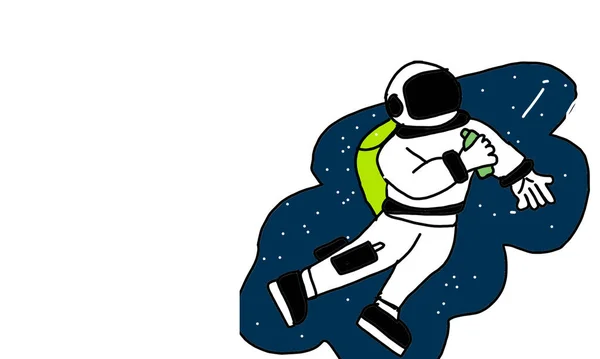 Vector design with astronaut character in space