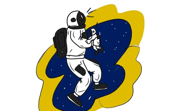 Vektordesign Mit Astronautencharakter All — Stockfoto