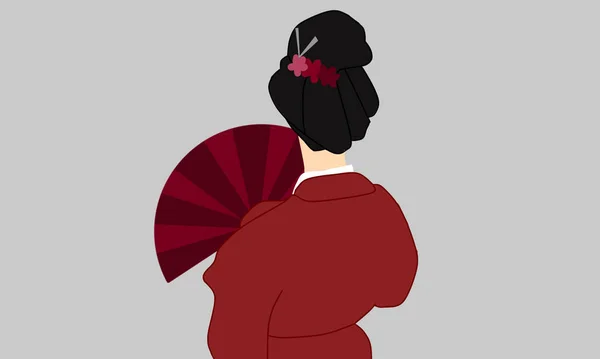 Illustration Geisha Japon Avec Style Traditionnel — Photo
