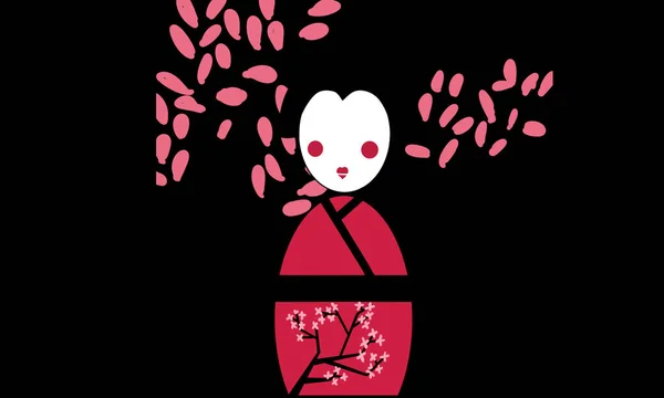 Geisha Illustration Design Japan Traditional Style — Stock Photo, Image