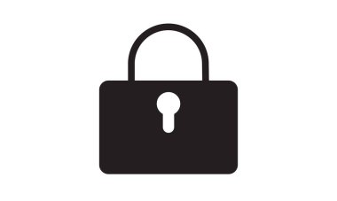 Kilitli asma kilit çizimi, basit tasarım