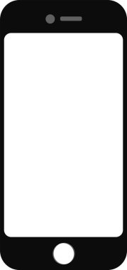 Basit siyah akıllı telefon vektör tasarımı