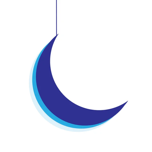 Moon Shape Vector Design Blue Color Blend — Stock Vector