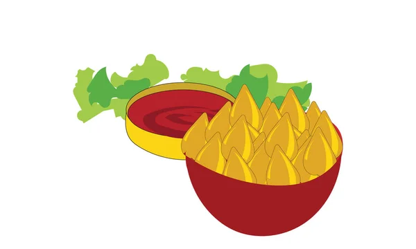 Brasilianische Illustration Von Lebensmitteln Mit Dem Namen Coxinha — Stockvektor