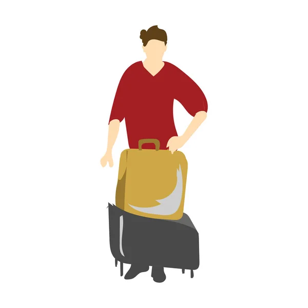 Old woman lifting backpack Stock Photos, Royalty Free Old woman lifting