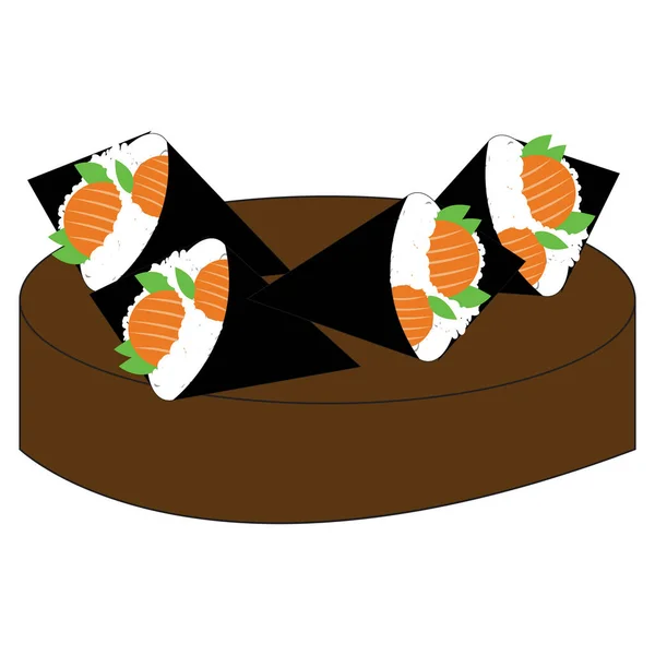 Illustration Simple Nourriture Japonaise Traditionnelle Avec Thème Local — Image vectorielle