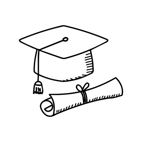 Boné Graduação Com Chapéu Diploma Vetor Ilustração Design Gráfico —  Vetores de Stock