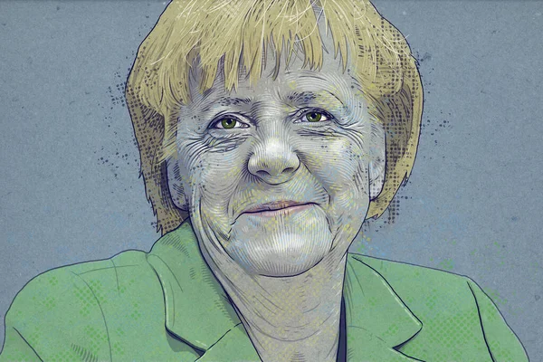 Retrato Angela Merkel Política Alemana Primera Canciller Alemana —  Fotos de Stock
