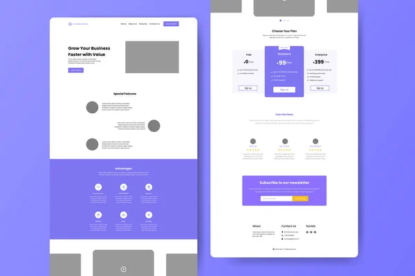 Este Diseño Landing Page Puede Descargarlo Usarlo Para Diseño Proyecto — Vector de stock