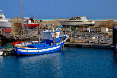 Görünüm Fuerteventura, İspanya Gran Tarajal bağlantı noktası üzerinde. 
