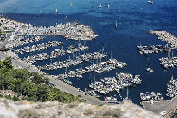 View on the pier near the  Poetto beach in Cagliari