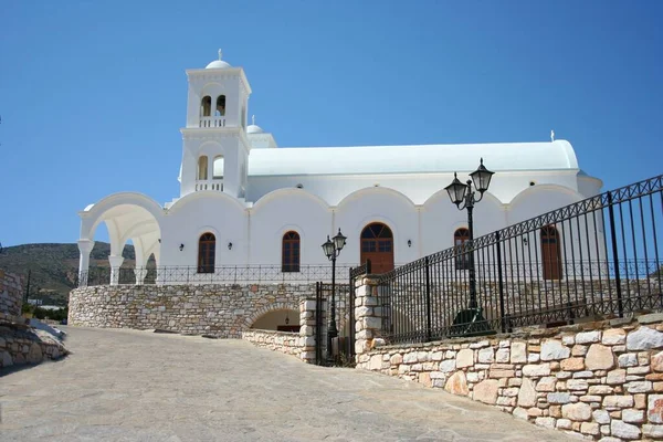Griego Iglesia Ortodoxa Oia Santorini Griego — Foto de Stock