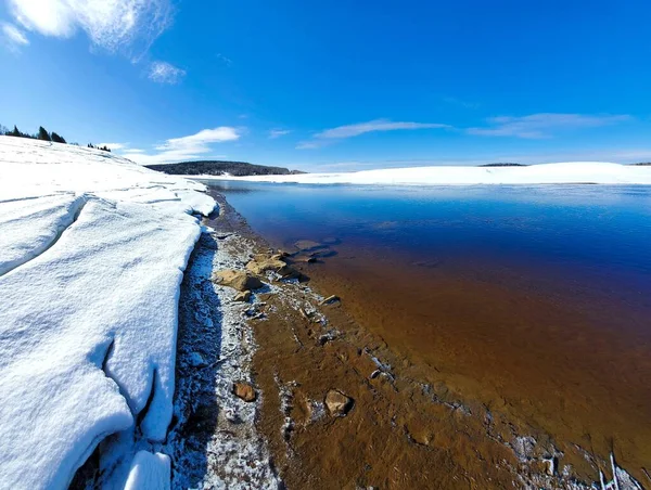 Bel Fiume Grande Selvaggio Nella Foresta Canadese Nella Provincia Qubec — Foto Stock