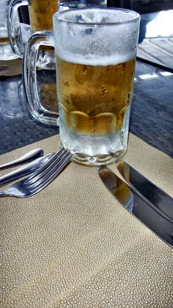 Cerveza Vaso Vista Cerca — Foto de Stock