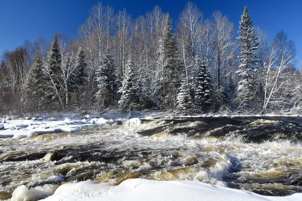 Cold River Canadian Winters Quebec — Stock Photo, Image