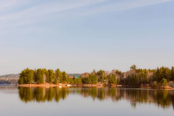 Grande Lago Pesca Soberba Uma Área Protegida Quebec — Fotografia de Stock