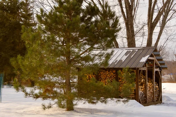 Belle Vue Sur Paysage Hivernal Enneigé — Photo