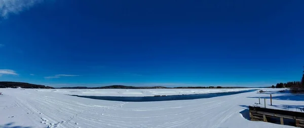 Bel Fiume Grande Selvaggio Nella Foresta Canadese Nella Provincia Qubec — Foto Stock