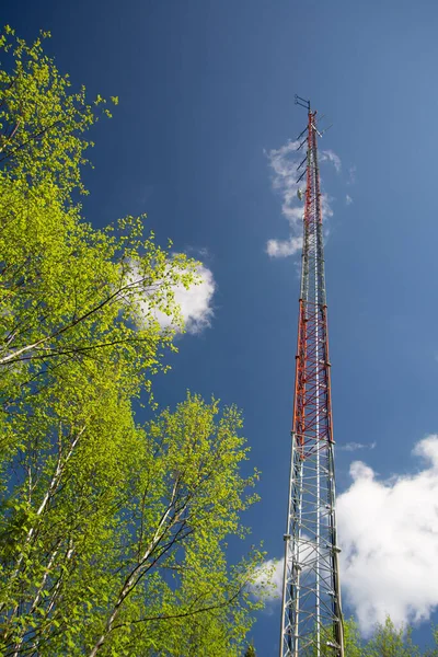 Телекомунікаційна Вежа Блакитним Небом — стокове фото