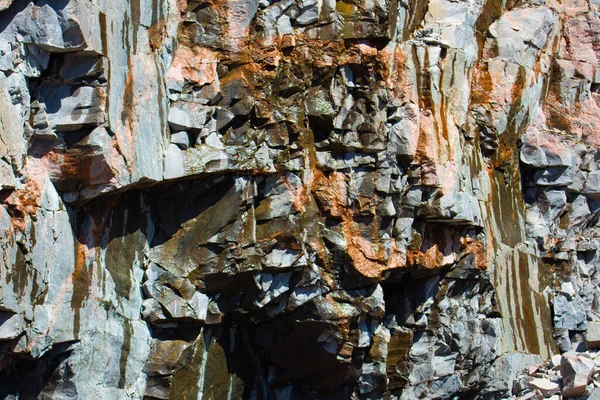 Piedra Natural Con Una Hermosa Textura Bosque Canadiense Quebec Región —  Fotos de Stock