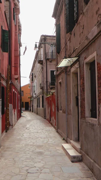 Rua Estreita Cidade Velha Murano Venice Itália — Fotografia de Stock