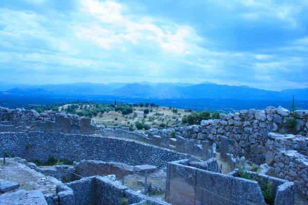 Une Partie Des Ruines Ville Tyrinth Grèce — Photo