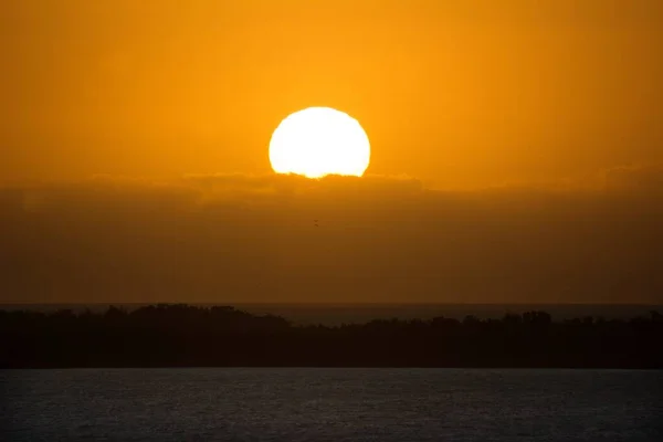 Superbo Tramonto Sull Atlantico Sopra Isola Cuba — Foto Stock