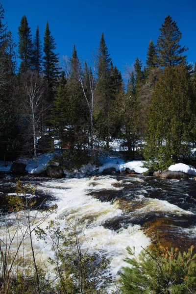 Río Frío Los Inviernos Canadienses Quebec —  Fotos de Stock