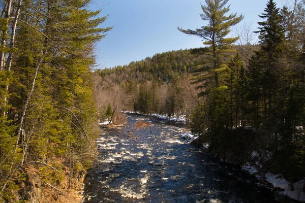 Rivière Froide Durant Les Hivers Canadiens Québec — Photo