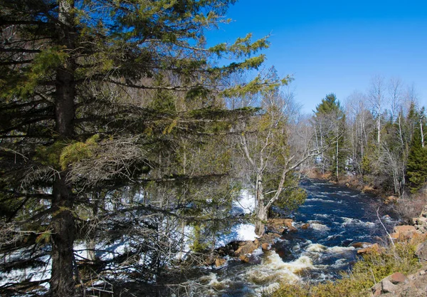 Cold River Canadian Winters Quebec — Stock Photo, Image