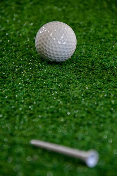 Golfbal Groen Gras — Stockfoto