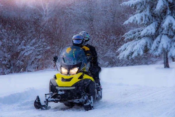 Snowmobile Στον Καναδικό Χειμώνα — Φωτογραφία Αρχείου