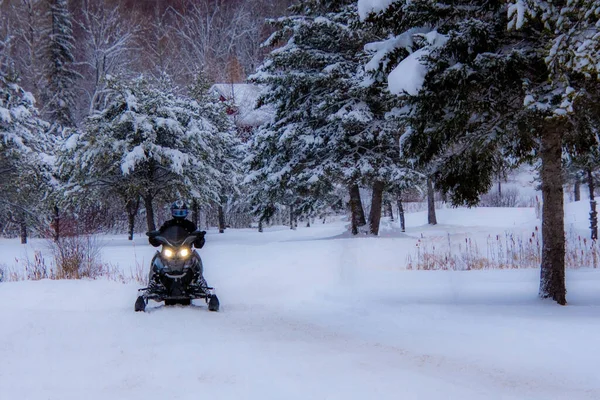 Snowmobile Inverno Canadense — Fotografia de Stock