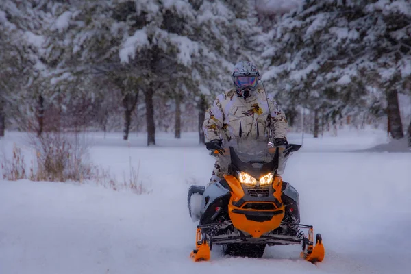 Snowmobile Inverno Canadense — Fotografia de Stock