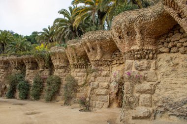 Antoni Gaudi tarafından tasarlanan Park Guell, Barselona, İspanya