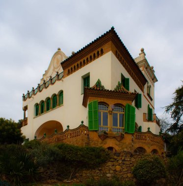 Antoni Gaudi tarafından tasarlanan Park Guell, Barselona, İspanya